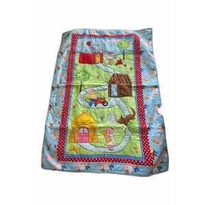 Vintage Three Little Pigs 4 Piece Crib Bedding handmade quilt